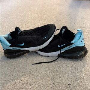 Nike Black and Light Blue Athletic Shoes